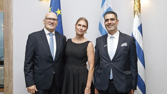Embajador de Grecia Stavros Spyridakis, Katarzyna Spyridakis y el primer secretario y jefe de la Oficina Consular de la Embajada de Grecia Michail Manousakis
