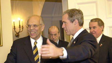 Los presidentes Jorge Batlle y George W. Bush, en la Casa Blanca. Foto: Presidencia