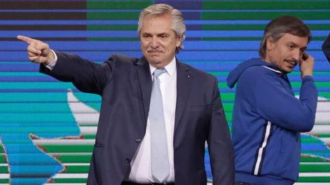 Alberto Fernández y Máximo Kirchner. Foto: AFP