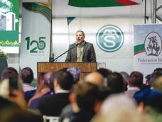 El ministro de Economía, Gabriel Oddone, durante el 109° Congreso de la Federación Rural, en Salto.