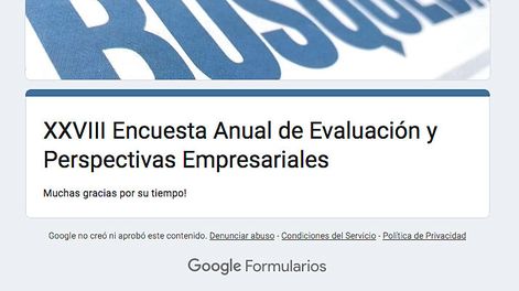 Imagen del acceso al cuestionario web de la encuesta