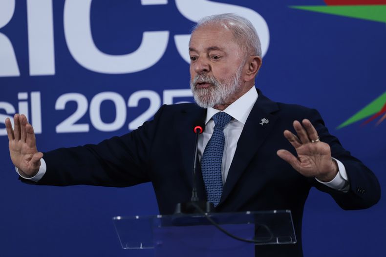 El presidente Luiz Inácio Lula da Silva, durante el discurso final de los BRICS