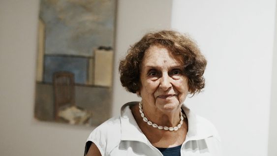 Angelina de la Quintana en su muestra&nbsp;Lenguajes en tránsito: una obra abierta.