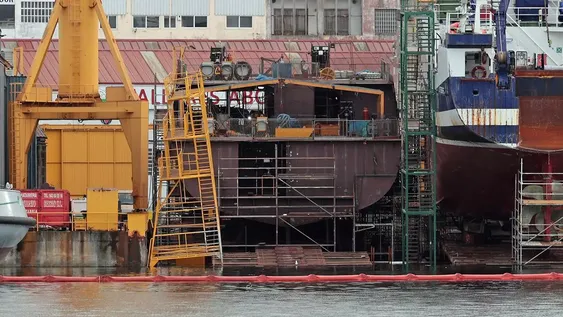 El estado de la primera OPV, en Astilleros Cardama. El estado de la primera OPV, en Astilleros Cardama.