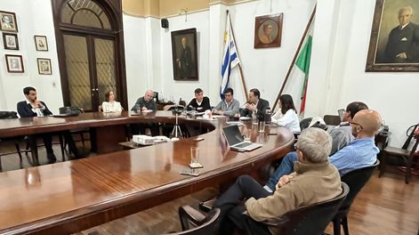 La reunión del presidente del BCU con directivos empesariales en la sede de la Federación Rural, el lunes 6.