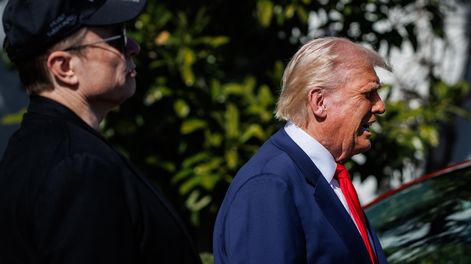 Donald Trump y Elon Musk en el jardín sur de la Casa Blanca.