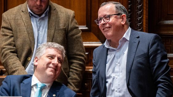 El diputado blanco Juan Martín Rodríguez y el cabildante Álvaro Perrone El diputado blanco Juan Martín Rodríguez y el cabildante Álvaro Perrone