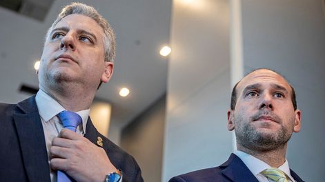 Diputado Juan Rodríguez junto al ministro de Desarrollo Social, Martín Lema. Foto: Mauricio Zina / adhocFOTOS