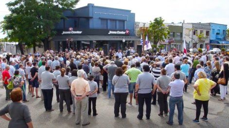 Acto homenaje realizado en Paysandú al cumplirse un año del asesinato de David Fremd, marzo 2017.