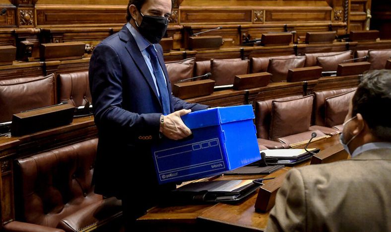 Germán Cardoso durante la sesión en Cámara de Diputados en el Palacio Legislativo en Montevideo. Foto: Javier Calvelo / adhocFOTOS