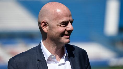 Gianni Infantino, presidente de la FIFA, durante su última visita a Uruguay en 2016