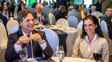 El presidente y la ministra, en un evento empresarial