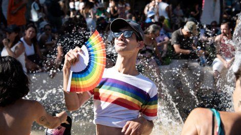 Marcha en Buenos Aires del 1º de febrero en contra de declaraciones de Milei sobre los homosexuales