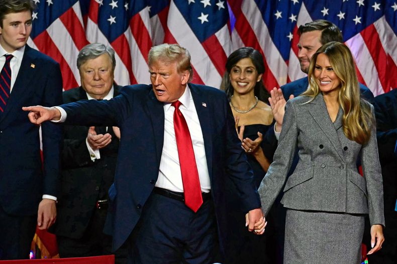 Donald Trump la noche de su triunfo en las elecciones