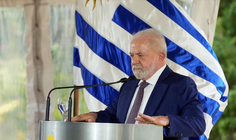 Inácio Lula da Silva, durante su visita oficial a Uruguay en la residencia presidencial de Suárez y Reyes, Montevideo. Foto: Nicolás Celaya, adhocFOTOS