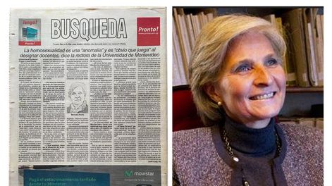 imagen de La homosexualidad es una “anomalía” y es “obvio que juega” al designar docentes, dice la rectora de la Universidad de Montevideo