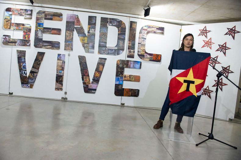 Acto del Movimiento de Liberación Nacional-Tupamaros en homenaje a uno de sus principales integrantes, Raúl Sendic. 