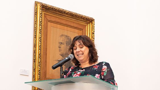 La embajadora británica Faye O’Connor durante su discurso de despedida La embajadora británica Faye O’Connor durante su discurso de despedida