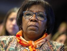 Gloria Rodríguez, durante una actividad en el anexo del Palacio Legislativo por el Día Mundial contra la trata de personas, en 2019. Foto: Santiago Mazzarovich