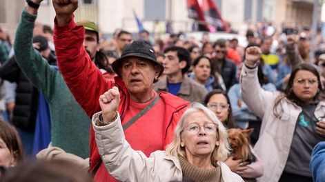 Militantes en el acto del Día de los Trabajadores.