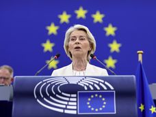 La presidenta de la Comisión Europea, Ursula von der Leyen, interviene durante un debate sobre el “Estado de la Unión” en el Parlamento Europeo en Estrasburgo, Francia, el 16 de setiembre de 2026.