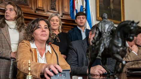 Macarena Rubio durante su presentación como presidenta del Directorio del Partido Nacional. Foto: Mauricio Zina / adhocFOTOS