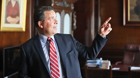 Salvador Ferrer, presidente del BROU. Foto: Nicolás Der Agopián / Búsqueda