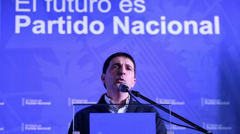 Carlos Iafigliola durante una convención del Partido Nacional en 2018. Foto: Nicolás Celaya, adhocFOTOS