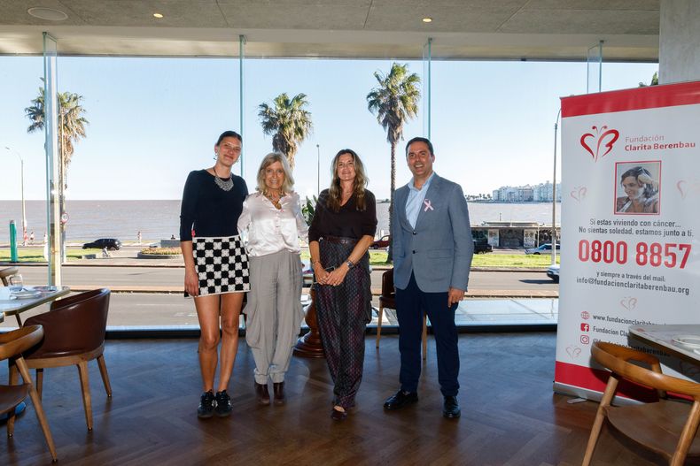 Gerenta de Cauce Loly López, Cristina Berenbau, de la Fundación Clarita Berenbau, y Fabiana Kanovich y Francisco Lorente del Hotel Costanero.