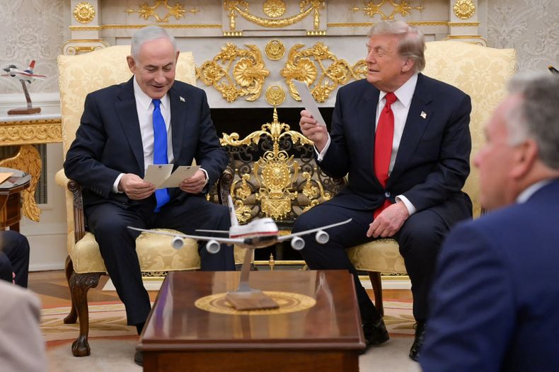 Benjamin Netanyahu, reunido con Donald Trump en el Despacho Oval de la Casa Blanca en Washington D.C., el 28 de julio de 2026. &nbsp;