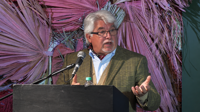 El coordinador general de la Comisión Ejecutiva Interministerial para Asuntos de Riego (Ceiar), Tabaré Aguerre, durante su presentación en la Rural del Prado.