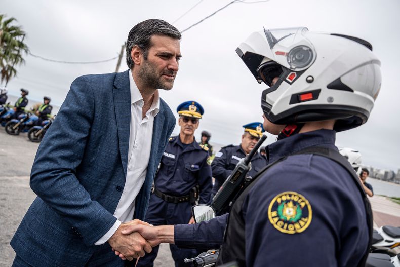 Nicolás Martinelli en 2024, durante una actividad de la Policía Nacional