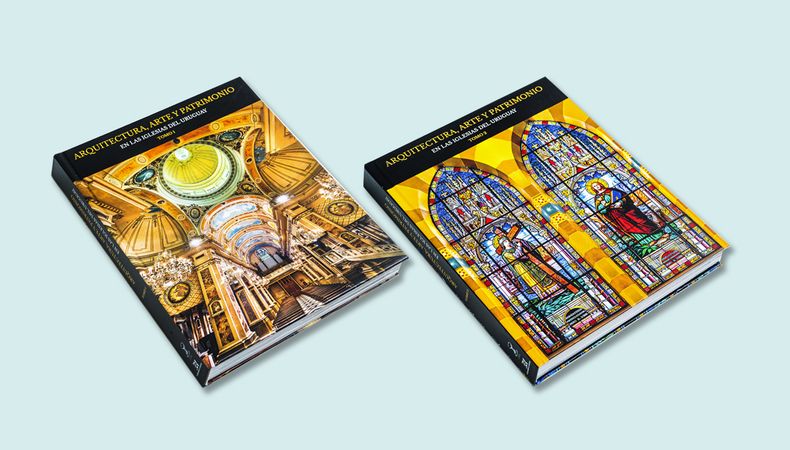 Arquitectura, arte y patrimonio en las iglesias del Uruguay, de Miguel Álvarez Montero y Julio Testoni. Edición Galería Latina. Dos tomos de 300 páginas cada uno, 6.800 pesos. 
