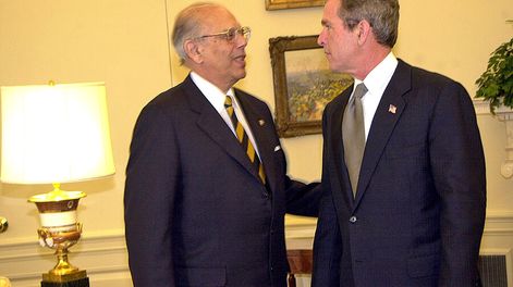 Los presidentes Jorge Batlle y George W.Bush. Foto: Presidencia de la República