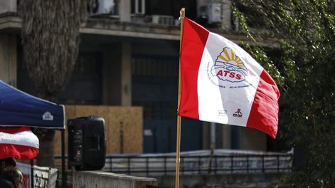 Una movilización de ATSS en la explanada del BPS