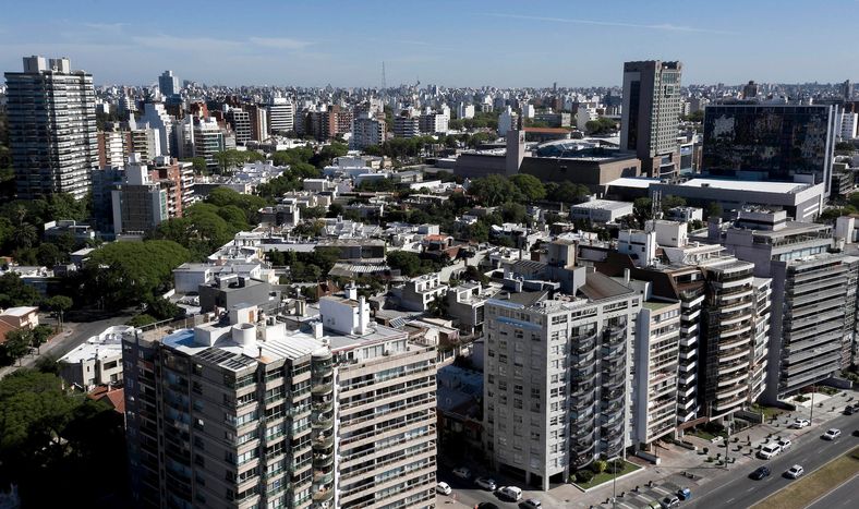 Vista aérea de Montevideo.