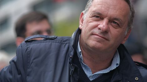 Álvaro Delgado durante un acto en Montevideo en mayo