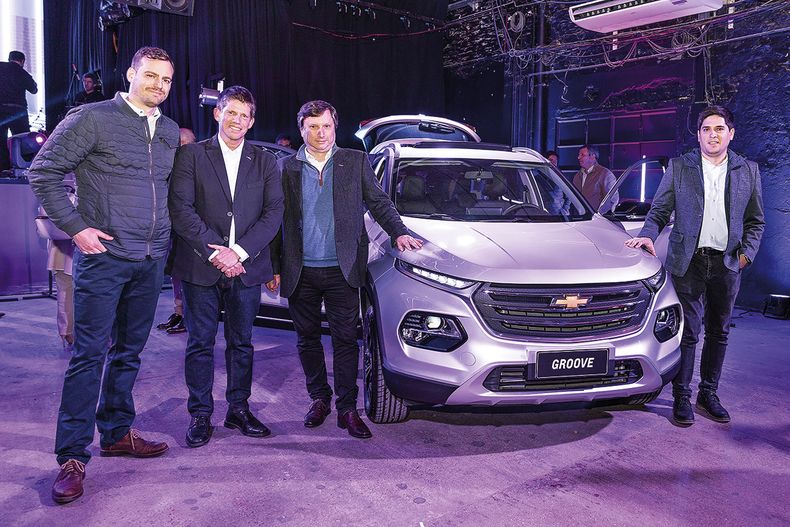 De General Motors: gerente de Producto Christopher Kusch, responsable de Marketing Felipe Klimas, gerente general Claudio D’Agostini y product manager Pablo Riquelme