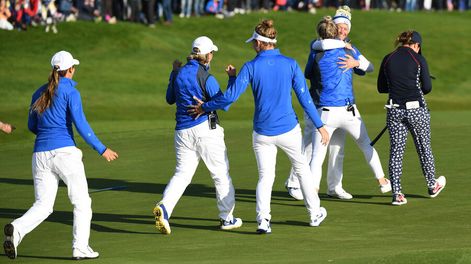 imagen de En un dramático final, el equipo de Europa se impuso por  apenas un punto al de Estados Unidos en la Solheim Cup