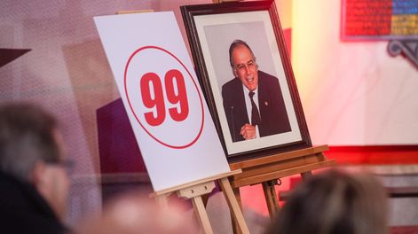 Homenaje a Hugo Batalla en la sede del Partido Colorado, el miércoles 8 de julio.