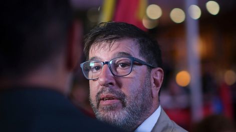 Fernando Pereira, durante el 54° aniversario del primer acto de masas del Frente Amplio.&nbsp;