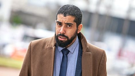 Willian Rosa durante la movilización de la Asociación de Magistrados del Uruguay. Foto: Mauricio Zina, adhocFOTOS