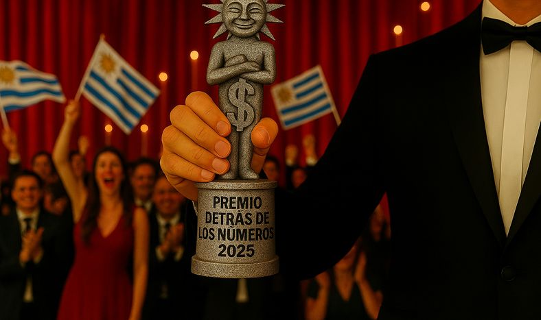 Imagen creada con IA, trucha como los Premios Detrás de los Números 2025.