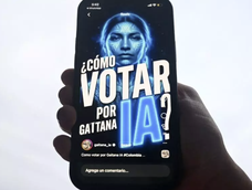 La inteligencia artificial Gaitana, representada en las redes sociales como una mujer de piel azul, se presentará como candidata a las elecciones legislativas de Colombia. La inteligencia artificial Gaitana, representada en las redes sociales como una mujer de piel azul, se presentará como candidata a las elecciones legislativas de Colombia.