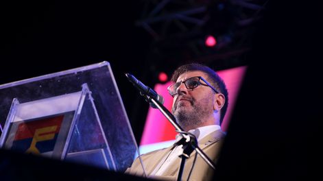 Fernando Pereira durante el 54º aniversario del Frente Amplio