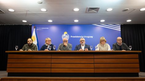 Conferencia de prensa en la Torre Ejecutiva, en la que el Sinae anunció la “alerta roja” y la evacuación de toda la población en situación de calle.