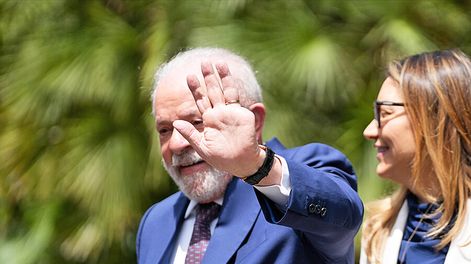 Luiz Inácio Lula Da Silva en su visita oficial a Uruguay en 2023. Foto: Nicolás Celaya, adhocFOTOS