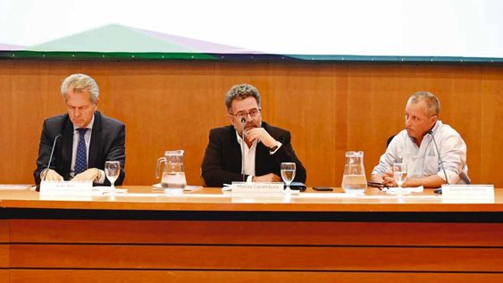 El representante del BID en Uruguay, Luiz Ros; el subsecretario del MGAP, Matías Carámbula; y el integrante de la junta directiva de INIA, Alejandro Henry El representante del BID en Uruguay, Luiz Ros; el subsecretario del MGAP, Matías Carámbula; y el integrante de la junta directiva de INIA, Alejandro Henry