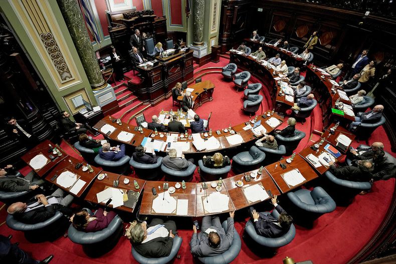 Comisión General del Senado en el Palacio Legislativo en Montevideo. Foto: Javier Calvelo / adhocFOTOS
