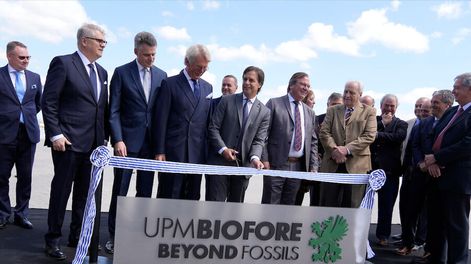 Inauguración de la terminal de UPM en el puerto de Montevideo, octubre 2022. Foto: Daniel Rodriguez / adhocFOTOS